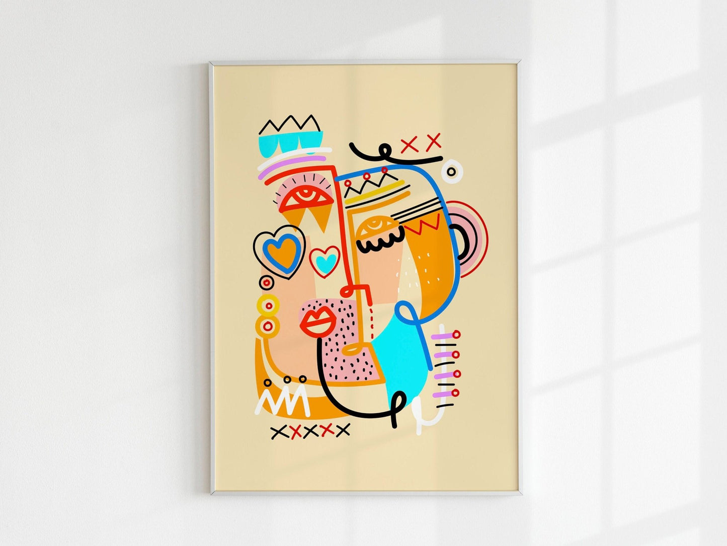 Set of 3 Colourful Abstract Face Prints - Pathos Studio - Art Print Sets