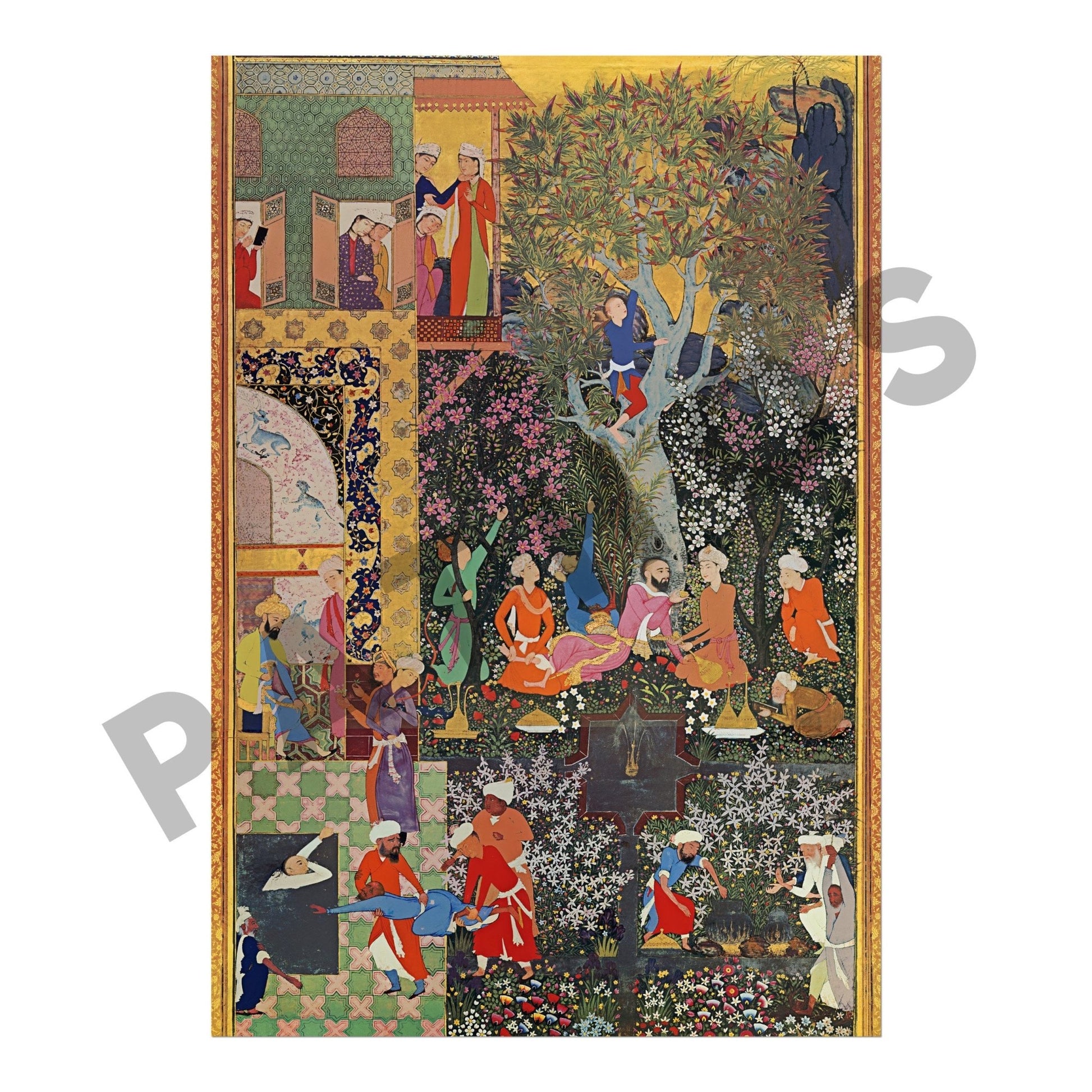 Set of 3 - Traditional Persian Miniature Art Featuring People - Pathos Studio - Posters, Prints, & Visual Artwork