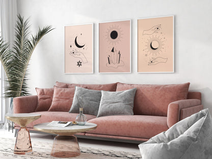 Spirituality Sun, Moon & Hands - Pathos Studio - Art Prints