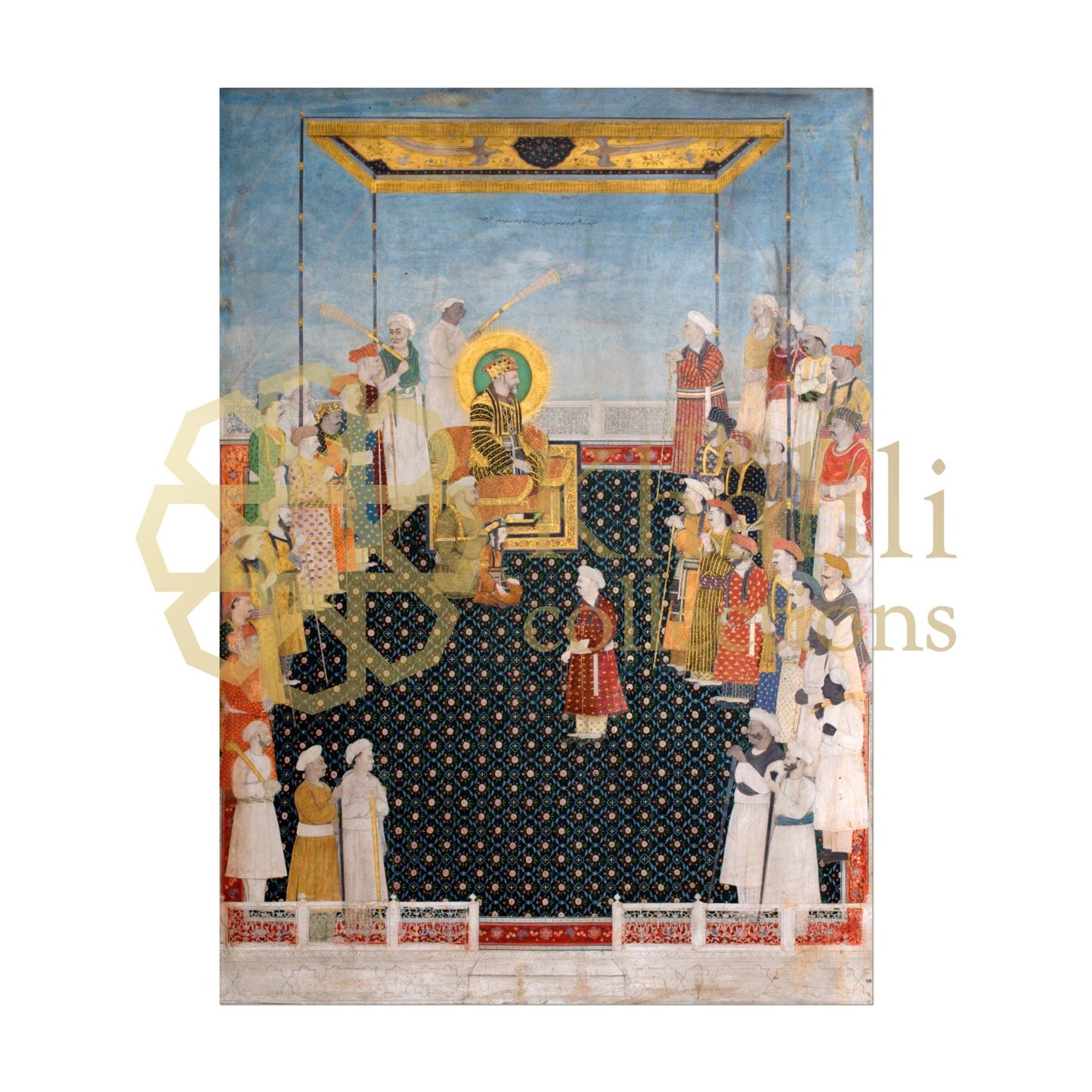 The Emperor Akbar Shahh II And His Court (Antique Mughal Art) - Pathos Studio - Art Prints
