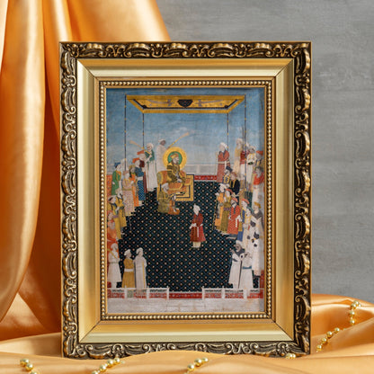 The Emperor Akbar Shahh II And His Court (Antique Mughal Art) - Pathos Studio - Art Prints