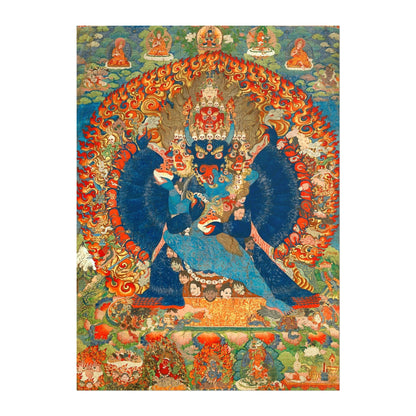 Tibetan Thangka Depicting Vajrabhairava (Traditional Buddhist Painting)