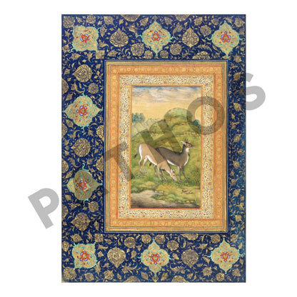 Zwei Hirsche (traditionelle persische Miniaturkunst)