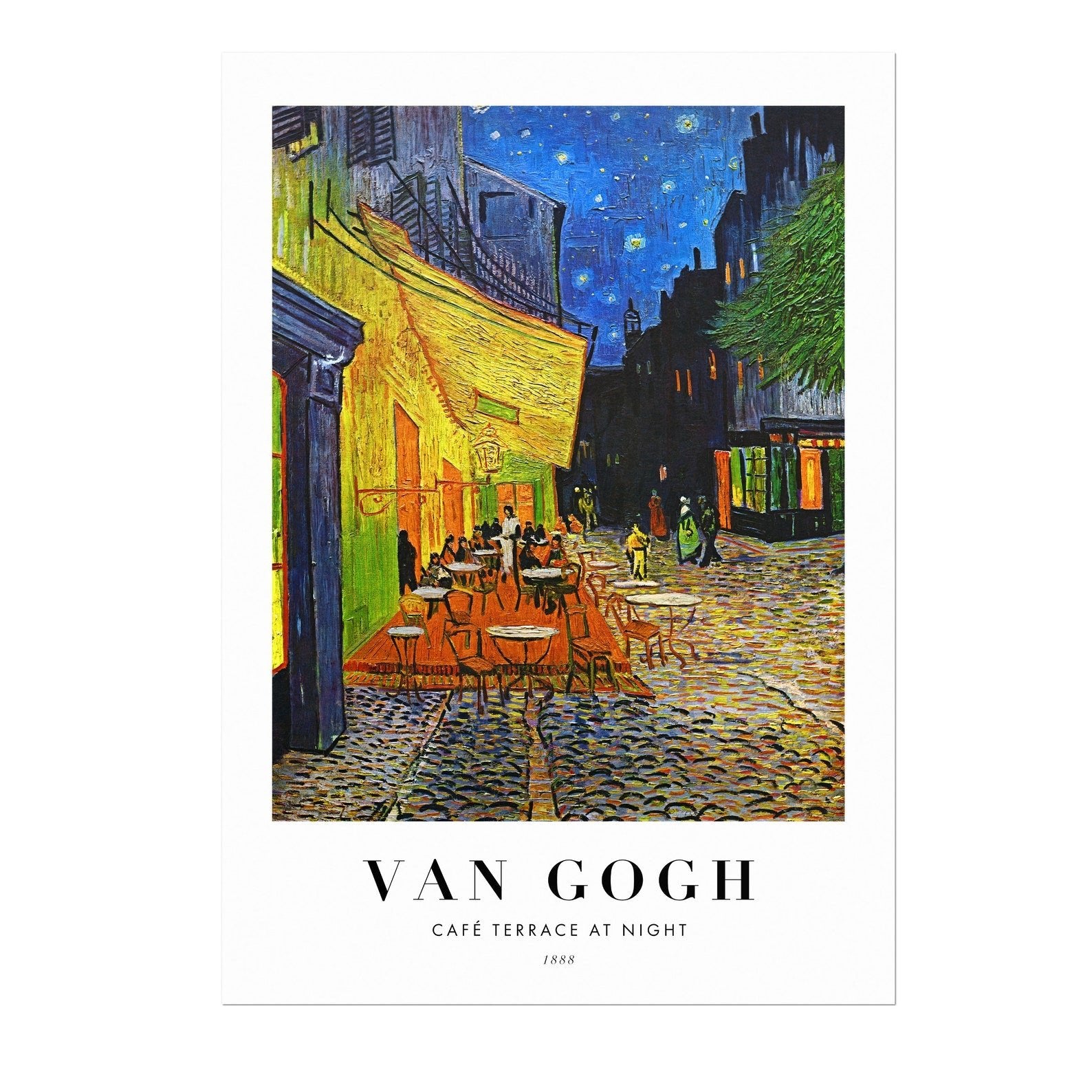 VINCENT VAN GOGH - Café Terrace At Night (Poster Style) - Pathos Studio -