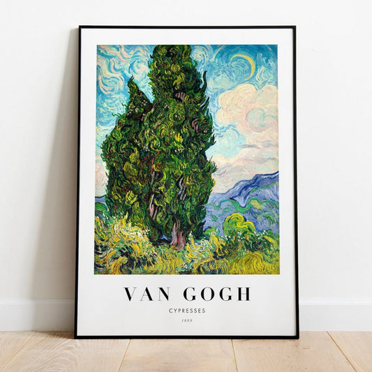 VINCENT VAN GOGH - Cypresses  (Poster Style)