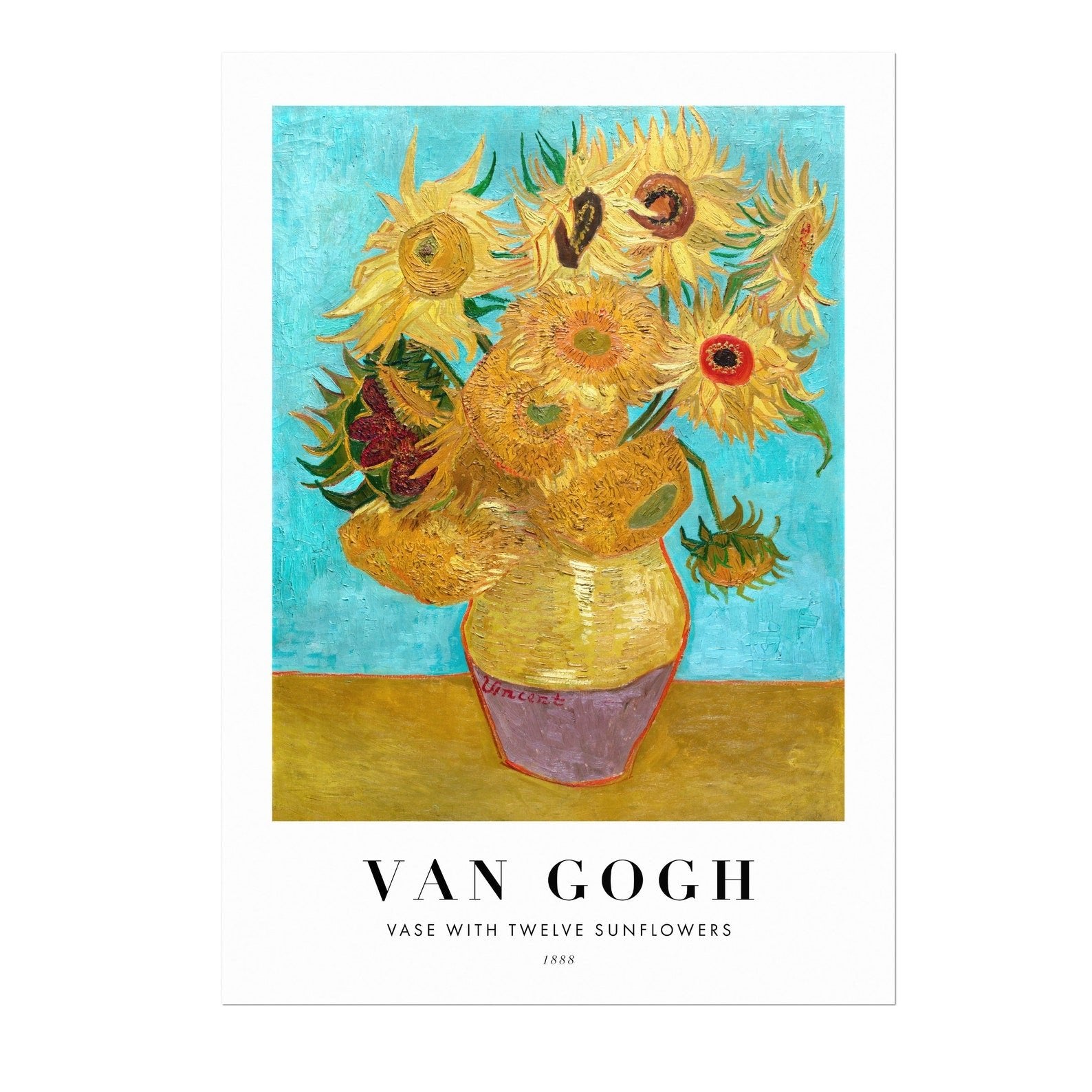 VINCENT VAN GOGH - Vase with Twelve Sunflowers (Poster Style) - Pathos Studio -