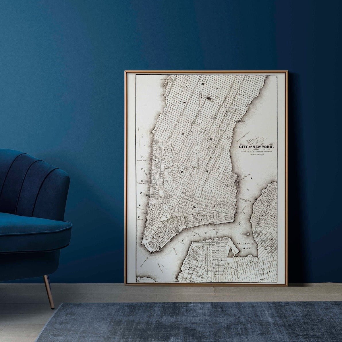 Vintage Map Of The City Of New York, USA - Pathos Studio - Art Prints