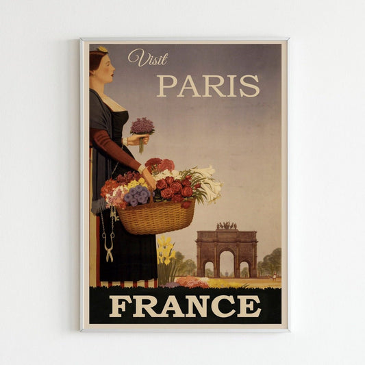 Visit Paris - Vintage France Travel Poster