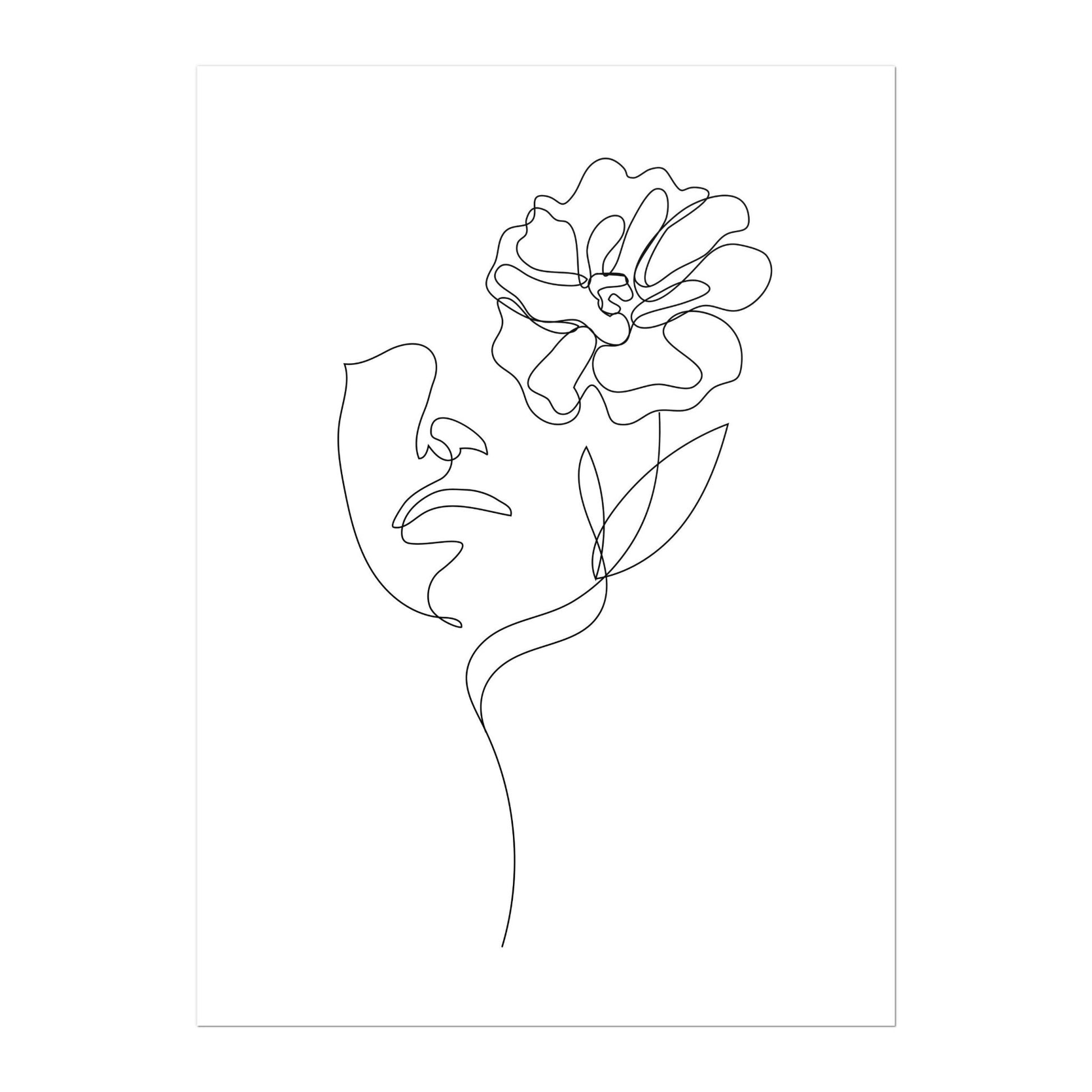 Woman & Flower Line Art Print 01 - Pathos Studio - Art Prints
