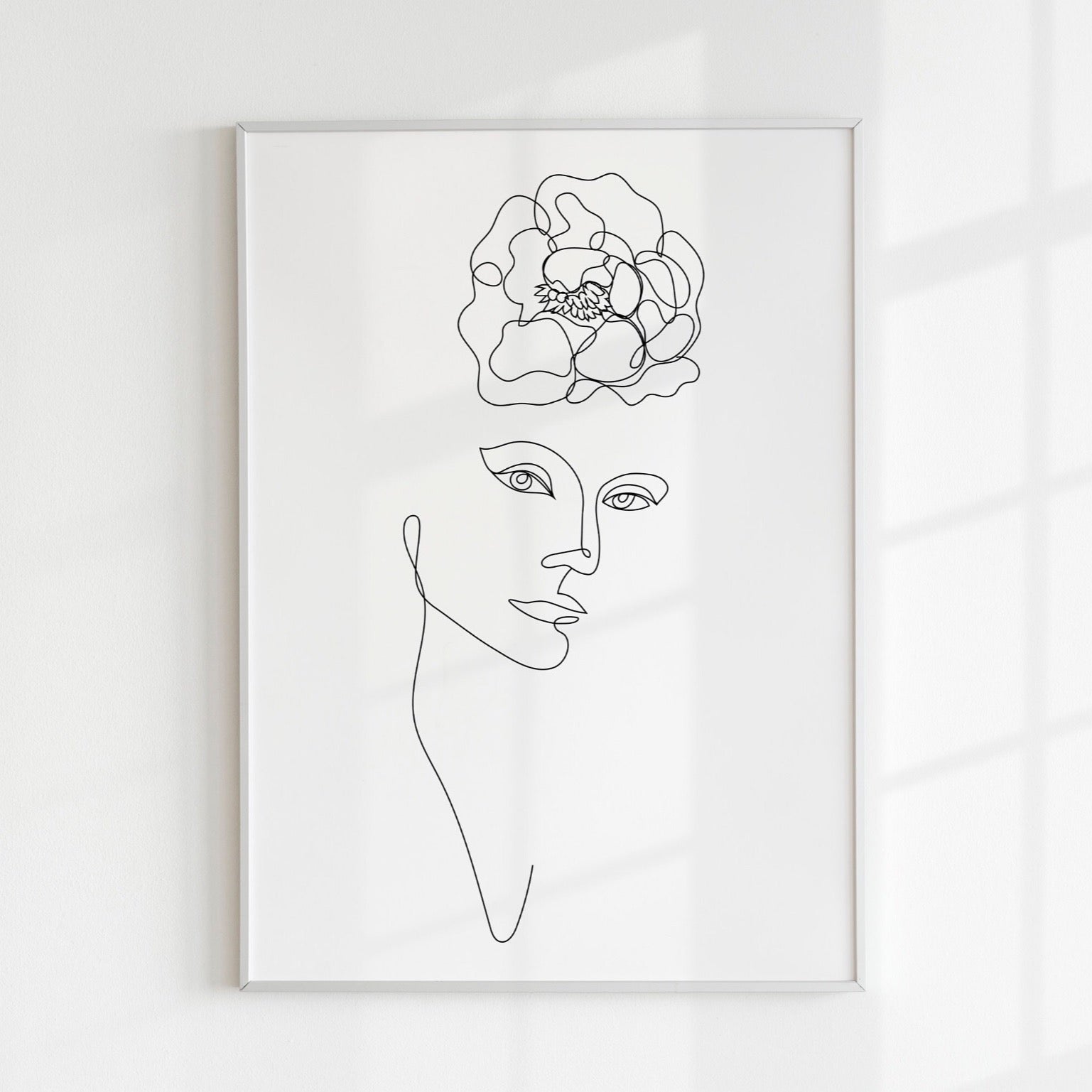 Woman & Flower Line Art Print 02 - Pathos Studio - Art Prints