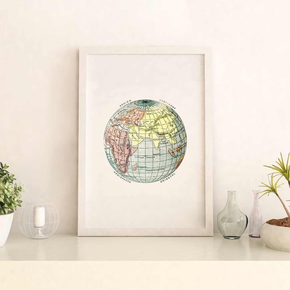 World Atlas (Vintage Globe Print) - Pathos Studio - Art Prints